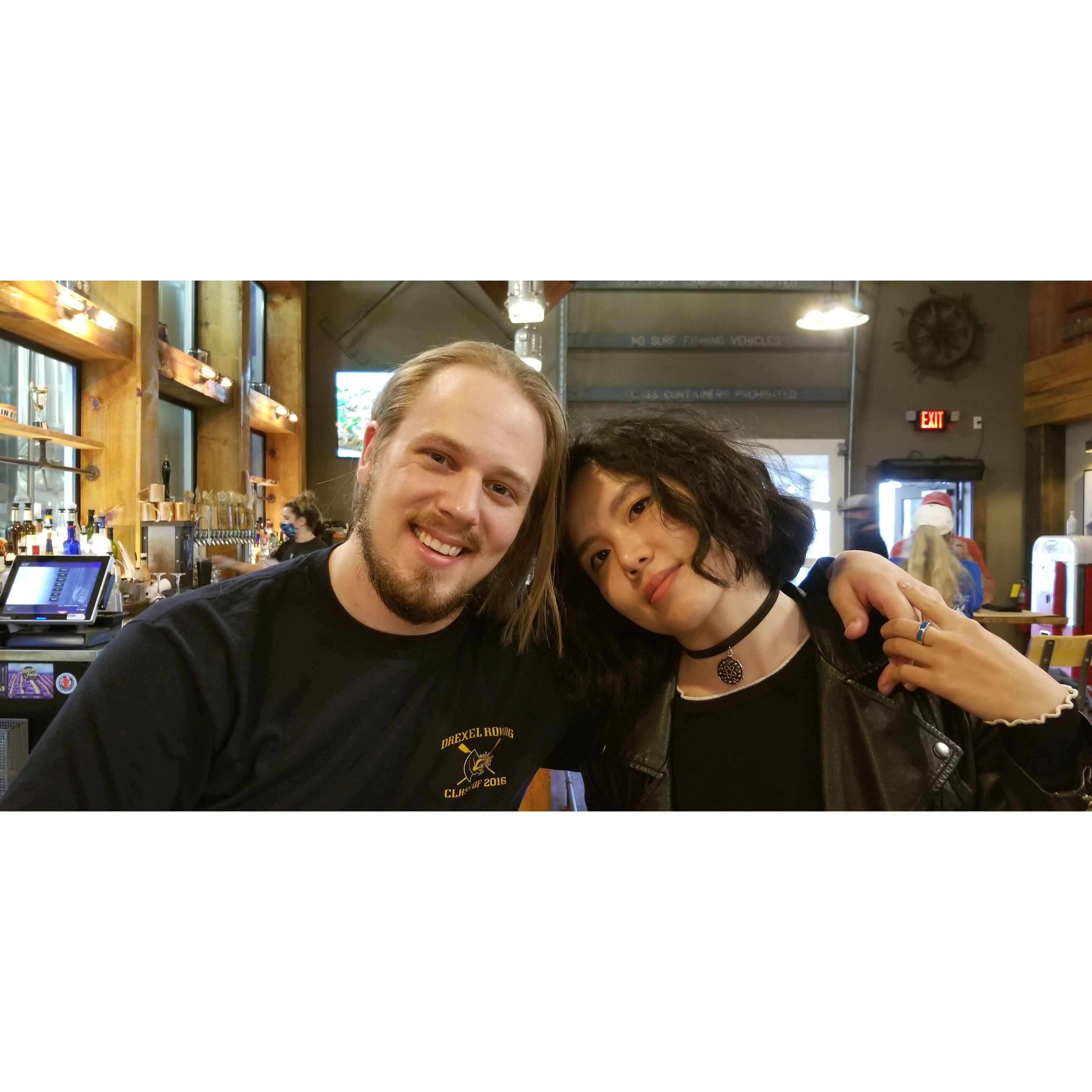 The couple in Lewes Delaware, a frequent location for them to spend time away from the city. This was the year they celebrated Thanksgiving there with their friends Joey and Jess. [Nov 2020]