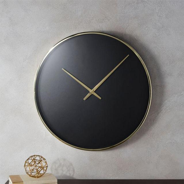 Solitaire Black and Gold Wall Clock
