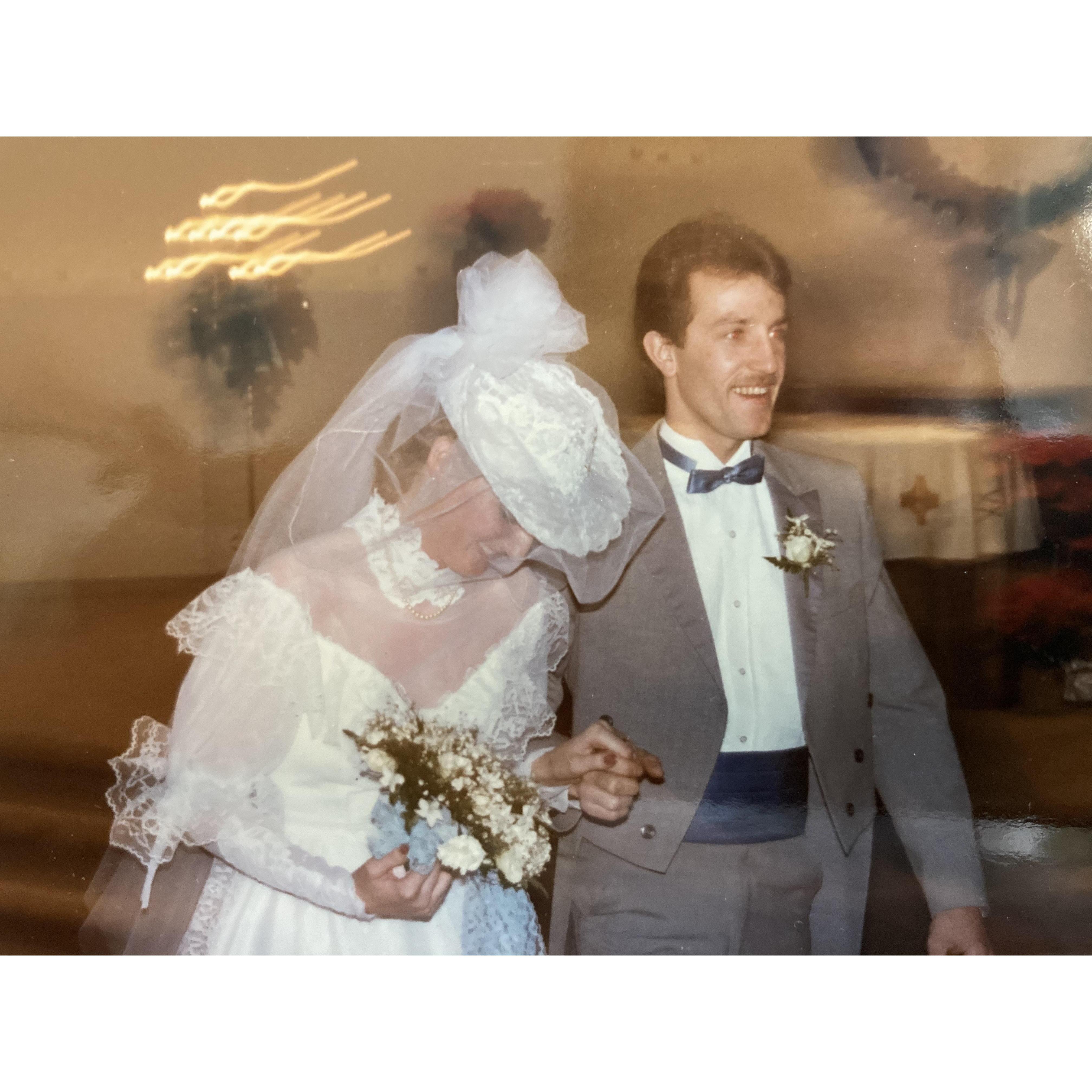 Janis and Rob Heidemann's wedding, January 1985