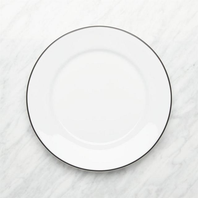 Aspen Black Band Dinner Plates, Set of 8