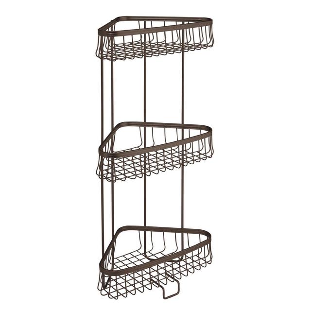iDesign® York Lyra 3 -Tier Corner Storage Shelf in Bronze