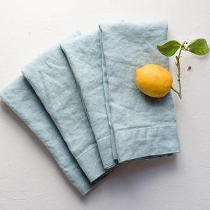 St. Barts Linen Napkin Set of 4—Aqua