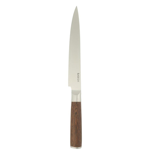 Babish 8-Inch Carving Knife – High-Carbon 1.4116 German Steel Slicing Knife with Dark Pakka Wood Handle, Full-Tang Razor Sharp Blade for Carving Meat, Turkey, Roast & BBQ