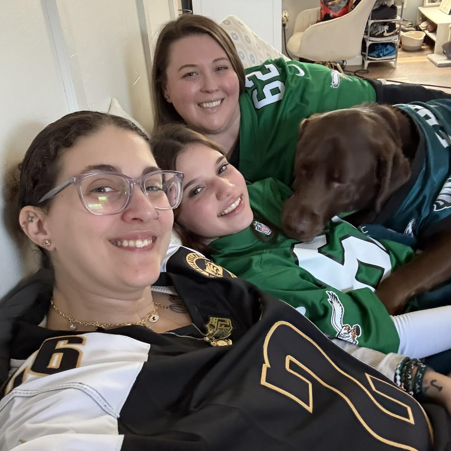 family photo time when the eagles were superbowl champions!