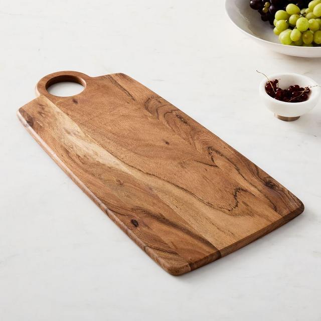 Hudson Rounded Serveware Long Board, Acacia Wood