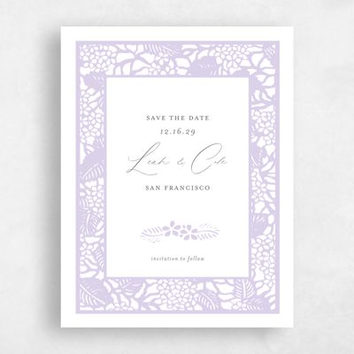 Lavender, Purple Wedding Save the Date - Stelo Portrait