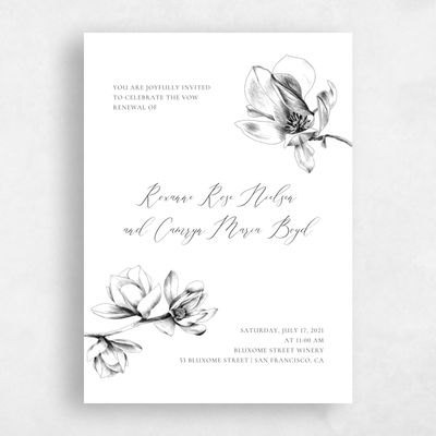 White Elegant Wedding Invitation - Novela Vow Renewal