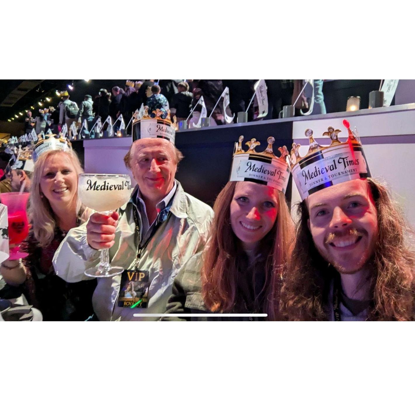Medieval Times- As grandfather would say.. "It was good to be king." Peep grandfather keeping his eyes on the lovebirds making sure the PDA is kept to a minimum