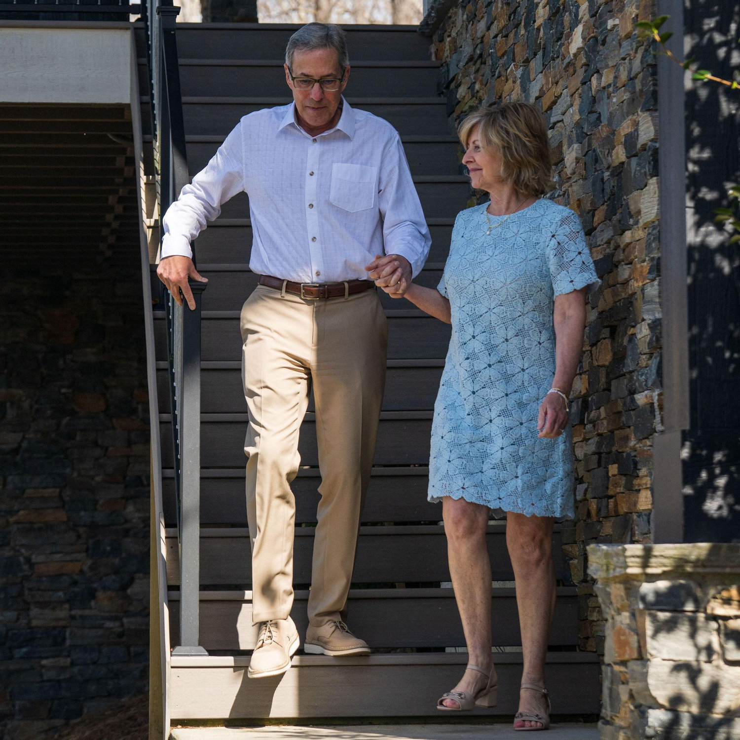 Brett and Tina McClain, walking down the aisle