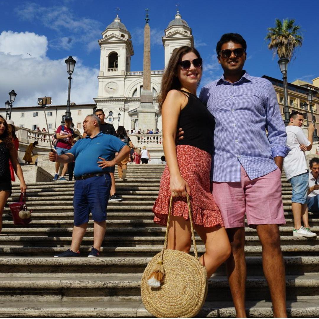 The Spanish Steps in Rome, Italy. July 2019