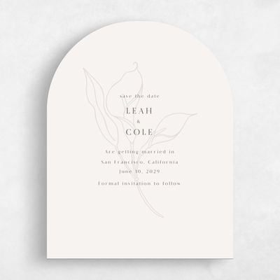 Beige Arch Wedding Save the Date - Arum Portrait