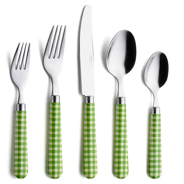 ANNOVA Silverware Set 20 Pieces Stainless Steel Cutlery Color Handle Flatware - 4 x Dinner Knife; 4 x Dinner Fork; 4 x Salad fork; 4 x Dinner Spoon 4 x Dessert Spoon (Green)