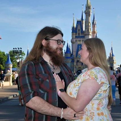 Disney engagement photo in Magic Kingdom