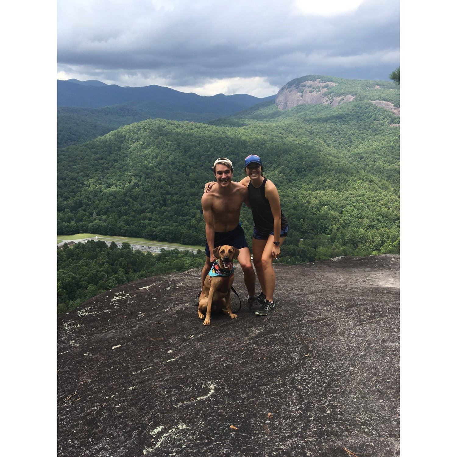 Hiking with our best friend, Beau, in Asheville, North Carolina.