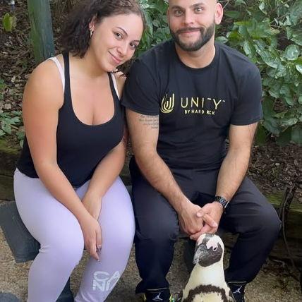 Just Tim and I on his 31st  Birthday with a penguin.