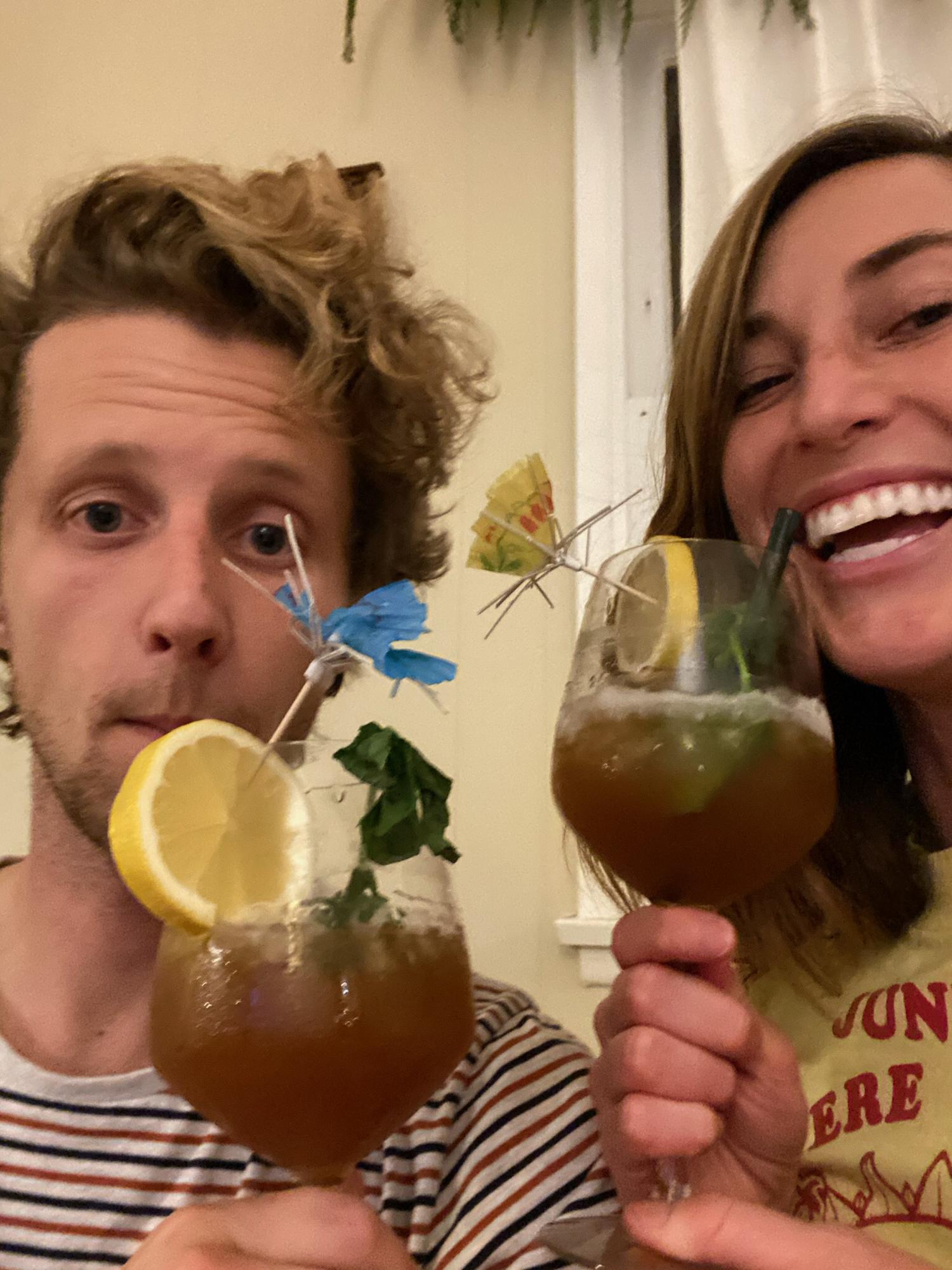 Through quarantine, we have taken a deep dive into creating cocktails of the sort. We often enjoy making tiki drinks, they are our favorite. We are sipping a hurricane, not too sure, can not remember