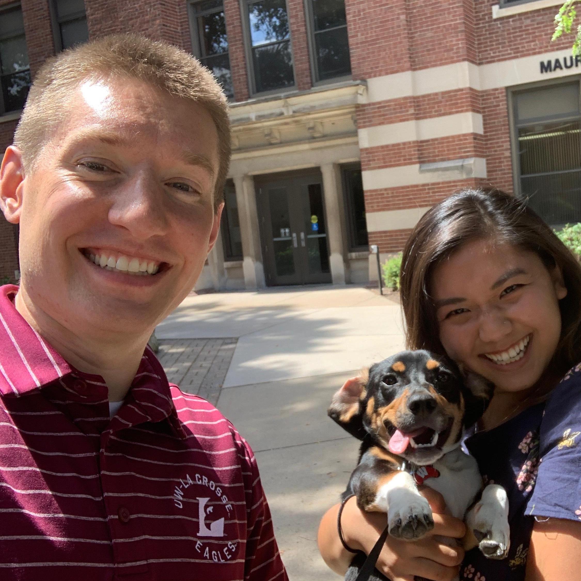 Us with Louis on UW-L's campus
