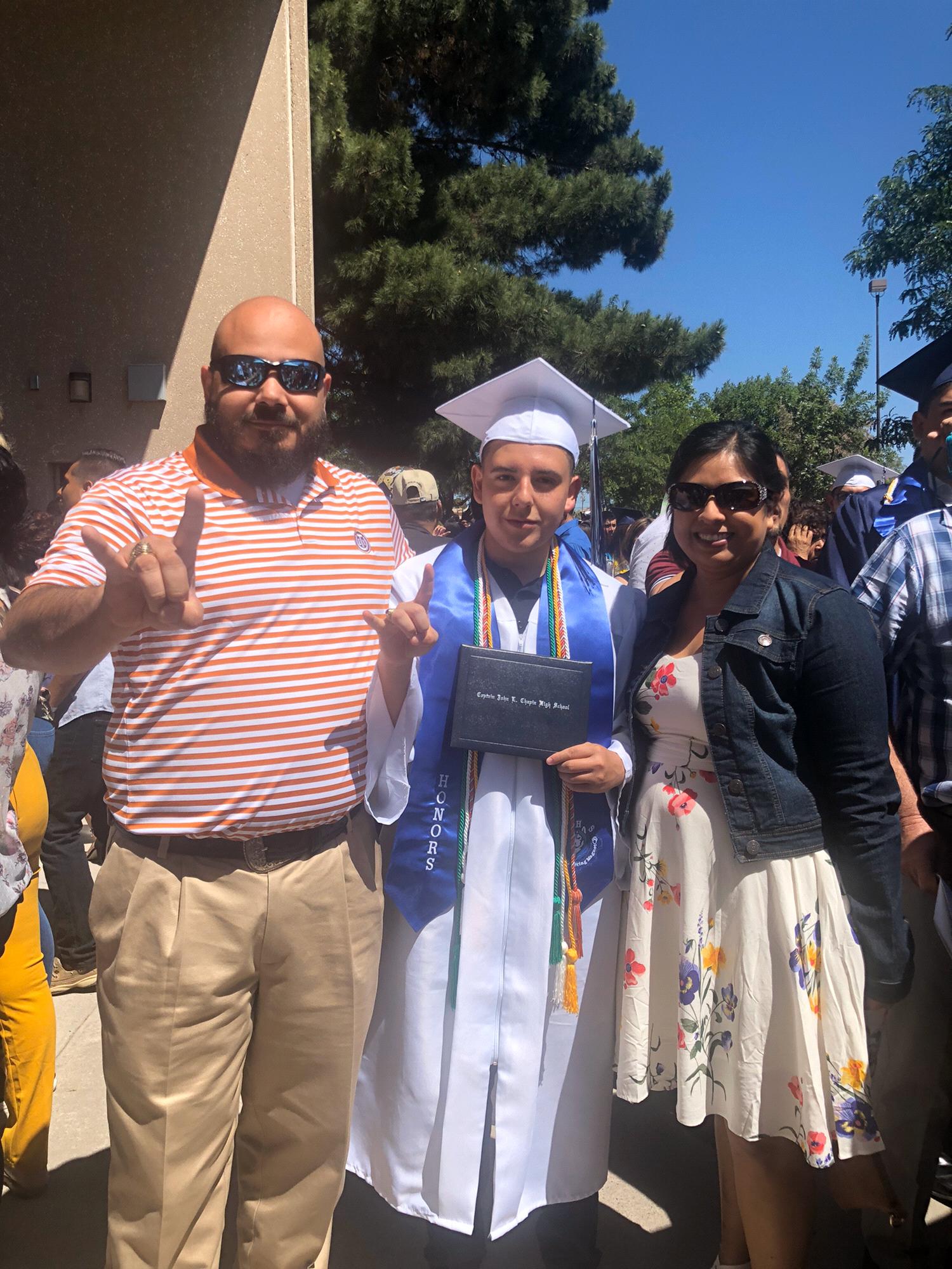 Excuse my wrinkled dress. Mike asked me to go with him to El Paso for his nephews’s graduation since he was going to be attending Mike’s alma mater (UT or as I should say t.u. 😝)