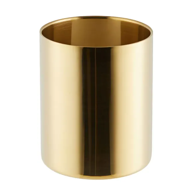 Juvale Gold Pen and Pencil Holder for Desk, Metal Organizer Holder for Makeup Brush