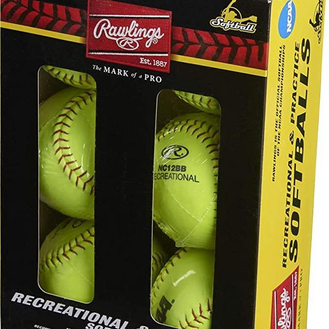 Rawlings NC12BB Box 6-12" NCAA Branded Recreational Fast Pitch Softball