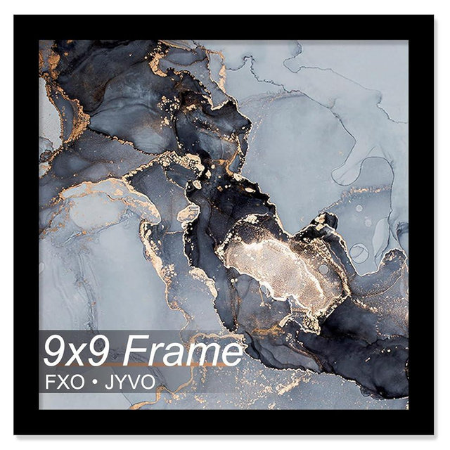 Fxojyvo 9x9 Frame, Black Picture Frame for 9 x 9 Square Picture Poster Photo, Light Weight and High Transparent 9 by 9 Frame for Wall - 1 Pack/Black/9"x9"