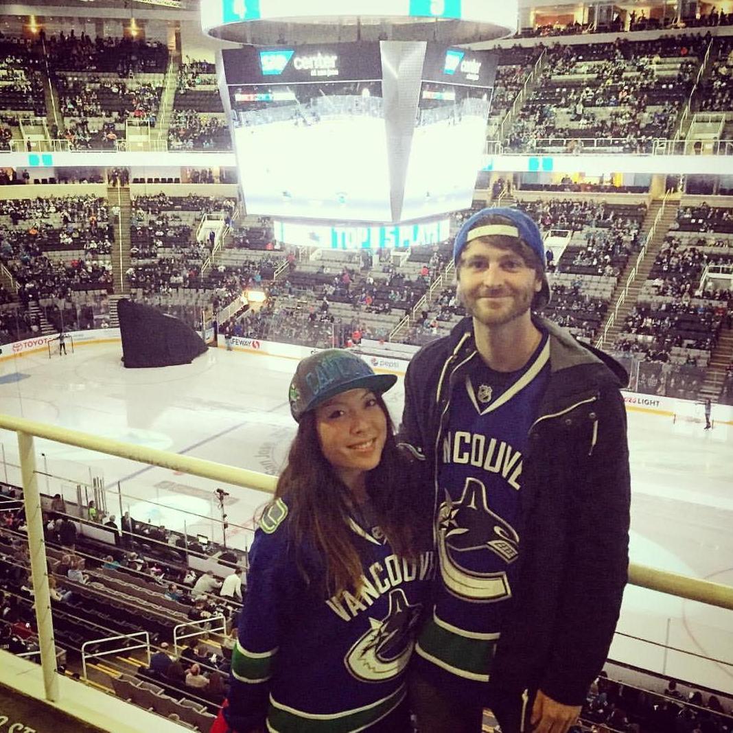 March 2016: Supporting the Canucks at SAP Center.