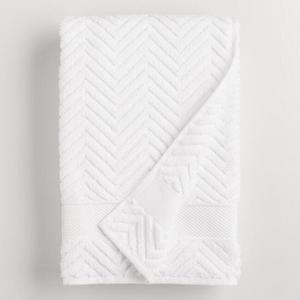 White Chevron Spa Bath Towel