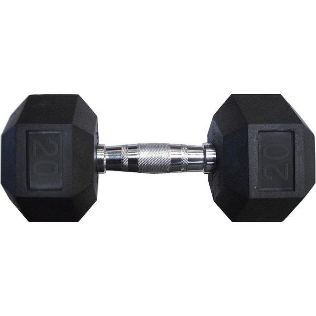 RAGE Fitness Hex Dumbbell Premium Rubber Encased, Hand Weight (10lb, 20lb, 25lb, 35lb, 40lb, 45lb, 50lb - SOLD INDIVIDUALLY), Black With Steel Chrome, Weightlifting, Hexagon Dumbbell