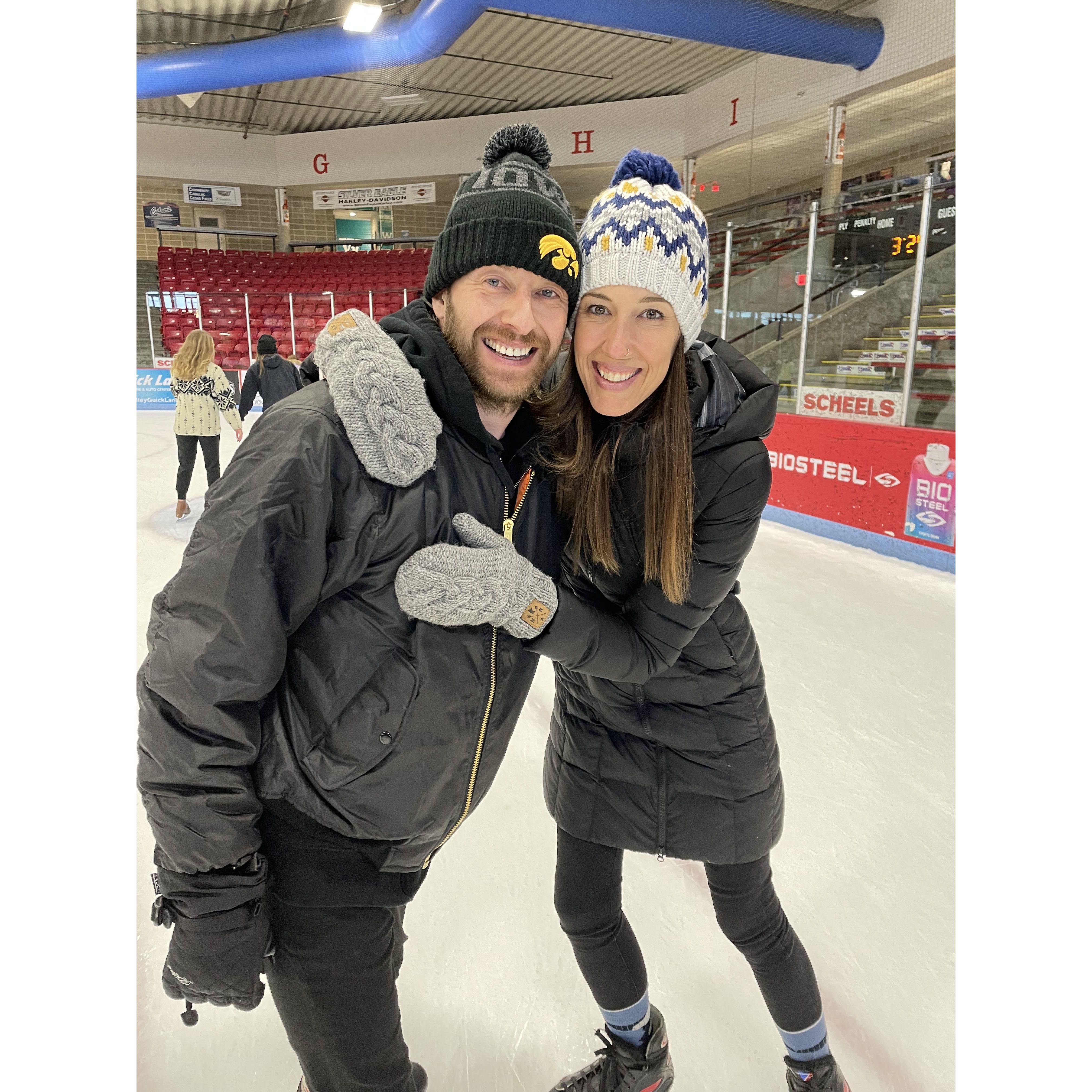 Christmas ice skating in Iowa