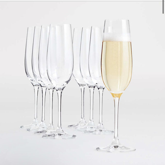 Aspen 9-Oz. Champagne Glasses, Set of 8