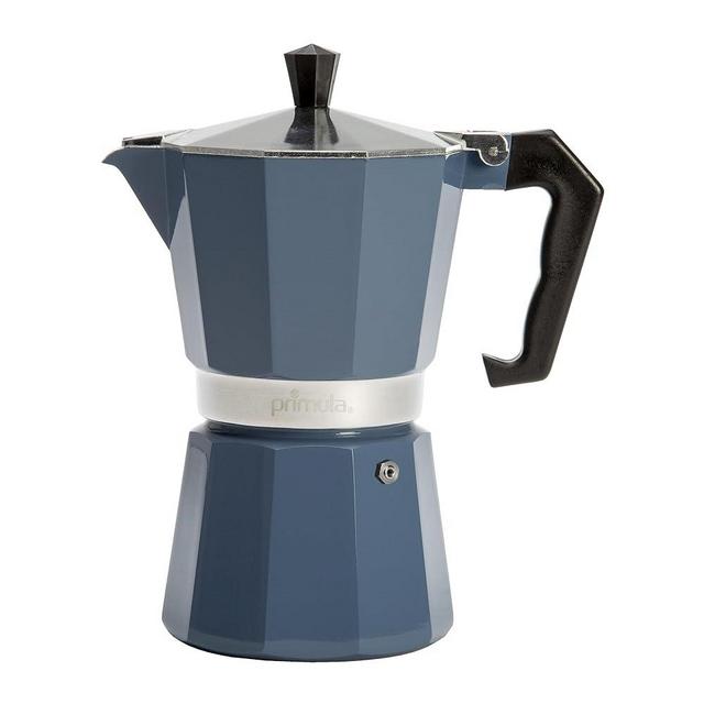 Primula Classic Stovetop Espresso and Coffee Maker, Moka Pot for Italian and Cuban Café Brewing, Greca Coffee Maker, Cafeteras, 6 Espresso Cups, Blue