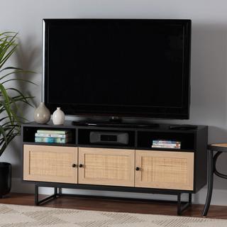 Declan Natural Rattan 3-Door TV Stand