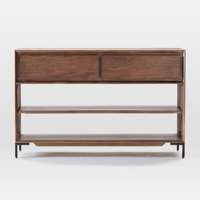 Nolan Console, Dark Walnut + Antique Bronze