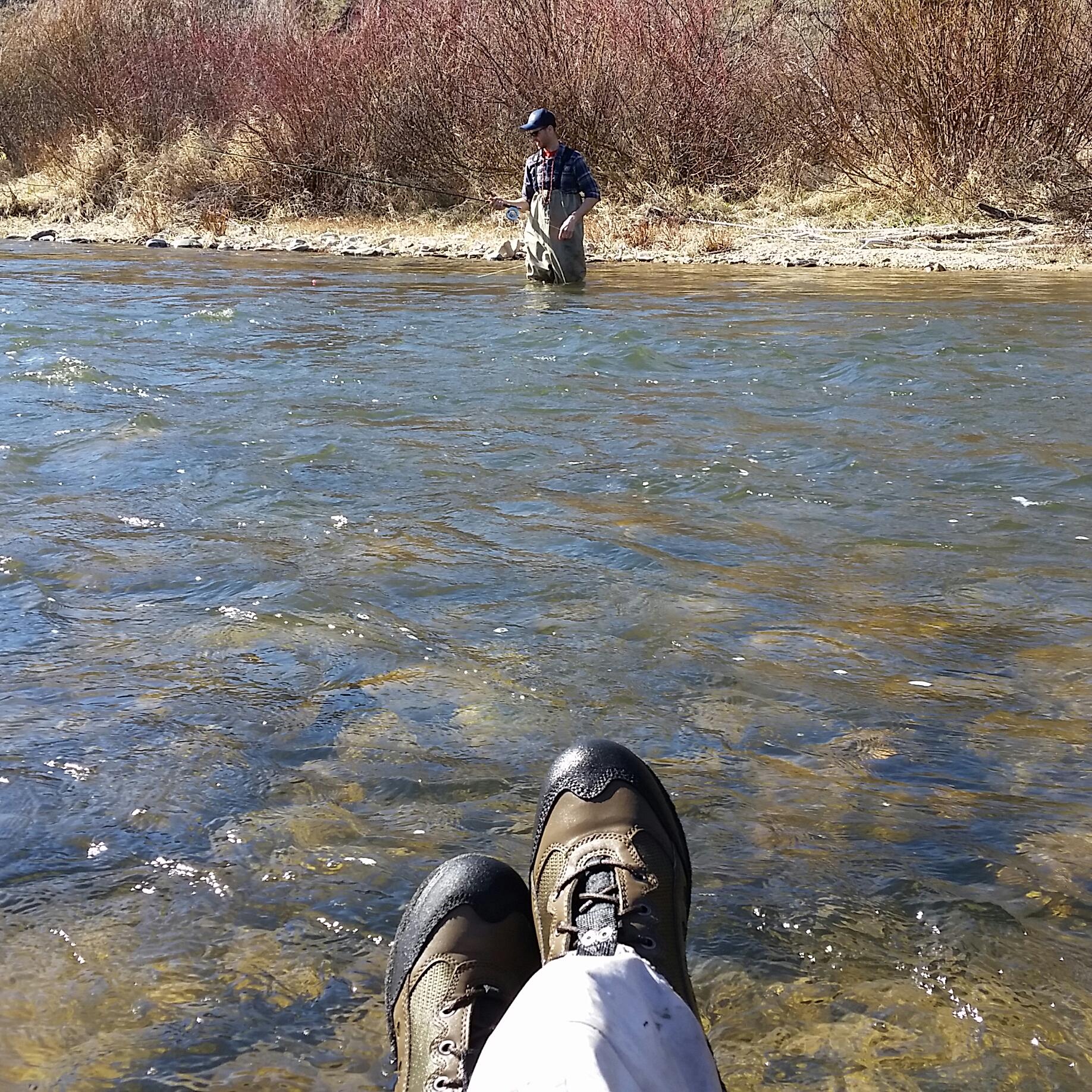 Jason's first fly-fishing trip. 
Montana, April 2016
