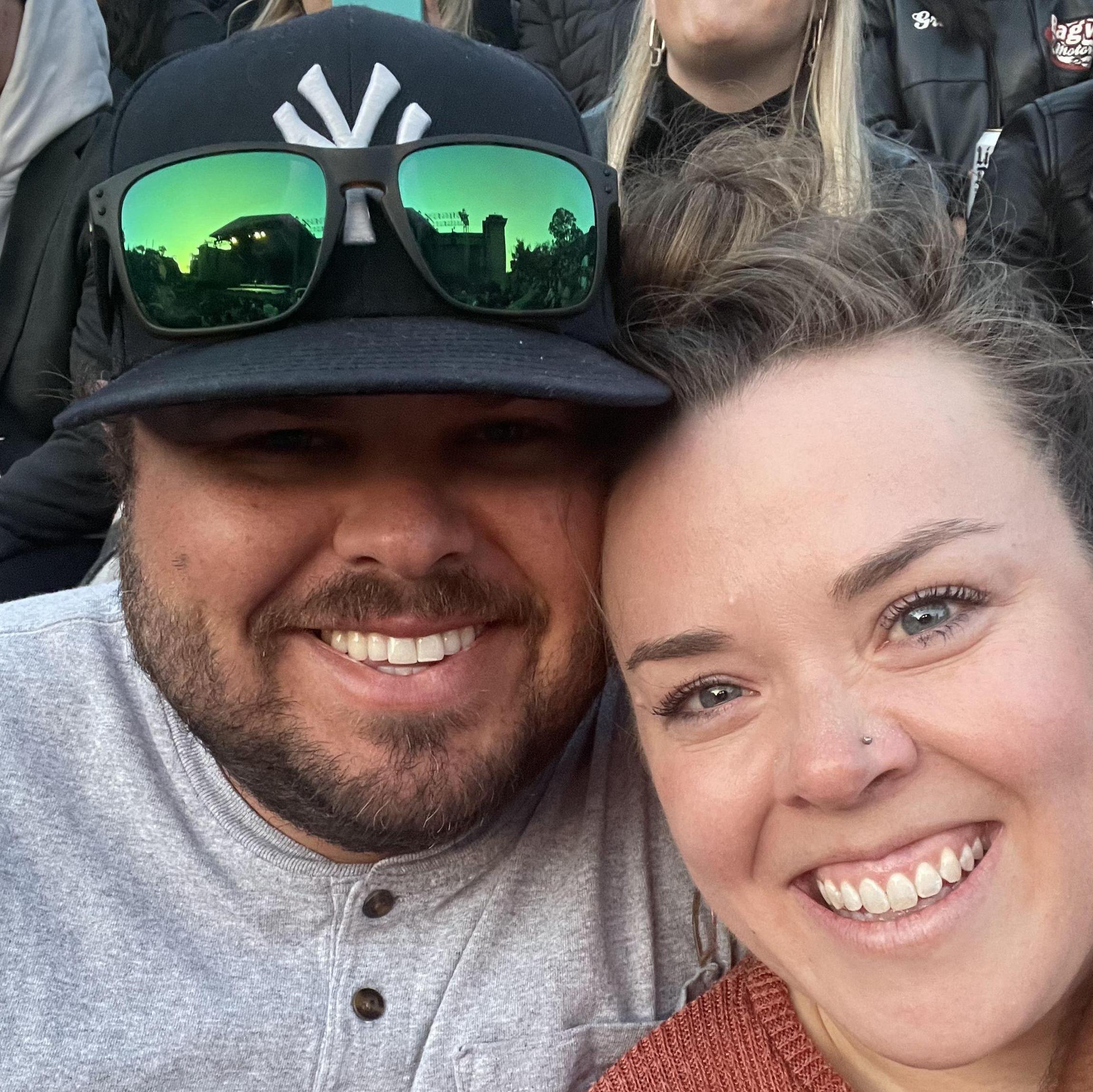 At a Lewis Capaldi concert; Zach's Christmas present and one of our favorite musicians.