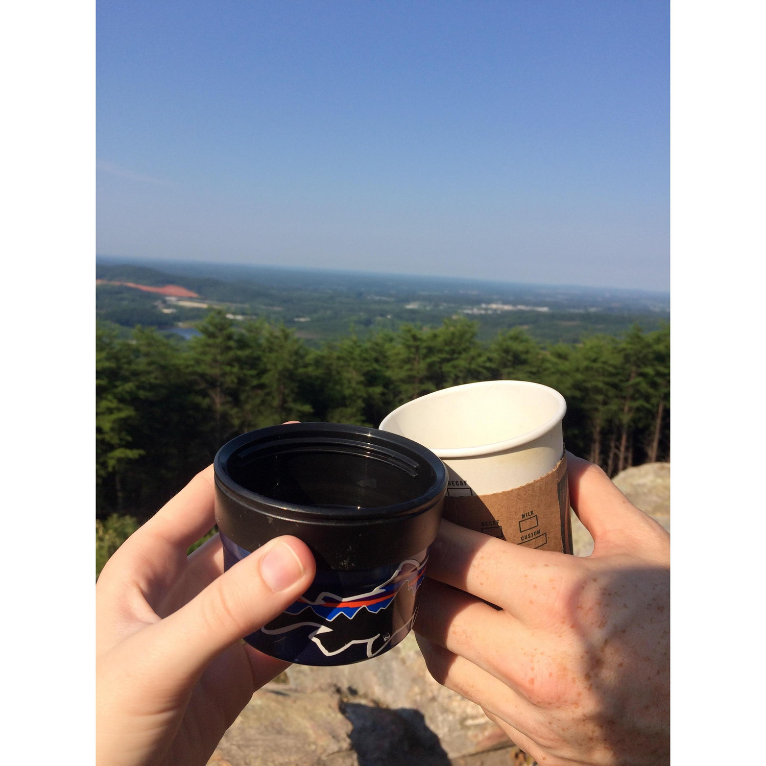 Coffee on top of Pine Moutain after a morning hike. Cheers to that!
