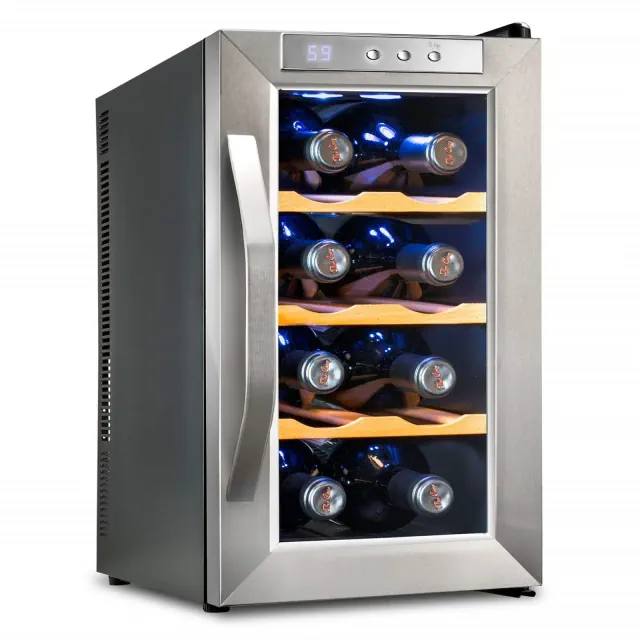 Ivation 8 Bottle Thermoelectric Wine Cooler, Quiet Freestanding Wine Fridge, Stainless Steel
