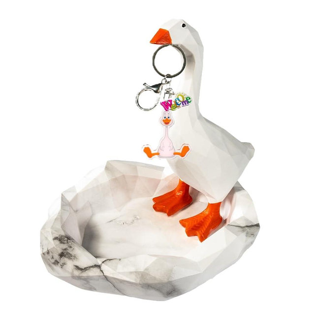 Magnetic Goose Key Bowl Silly Goose Key Holder Bowl for Entryway Table Key Tray Catch All Tray Kawaii Nightstand Decor Nice Apartment Gift and Housewarming Present for New House