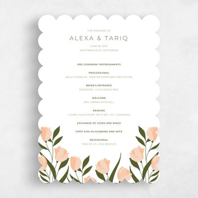 Beige Scalloped Wedding Program - Crofton
