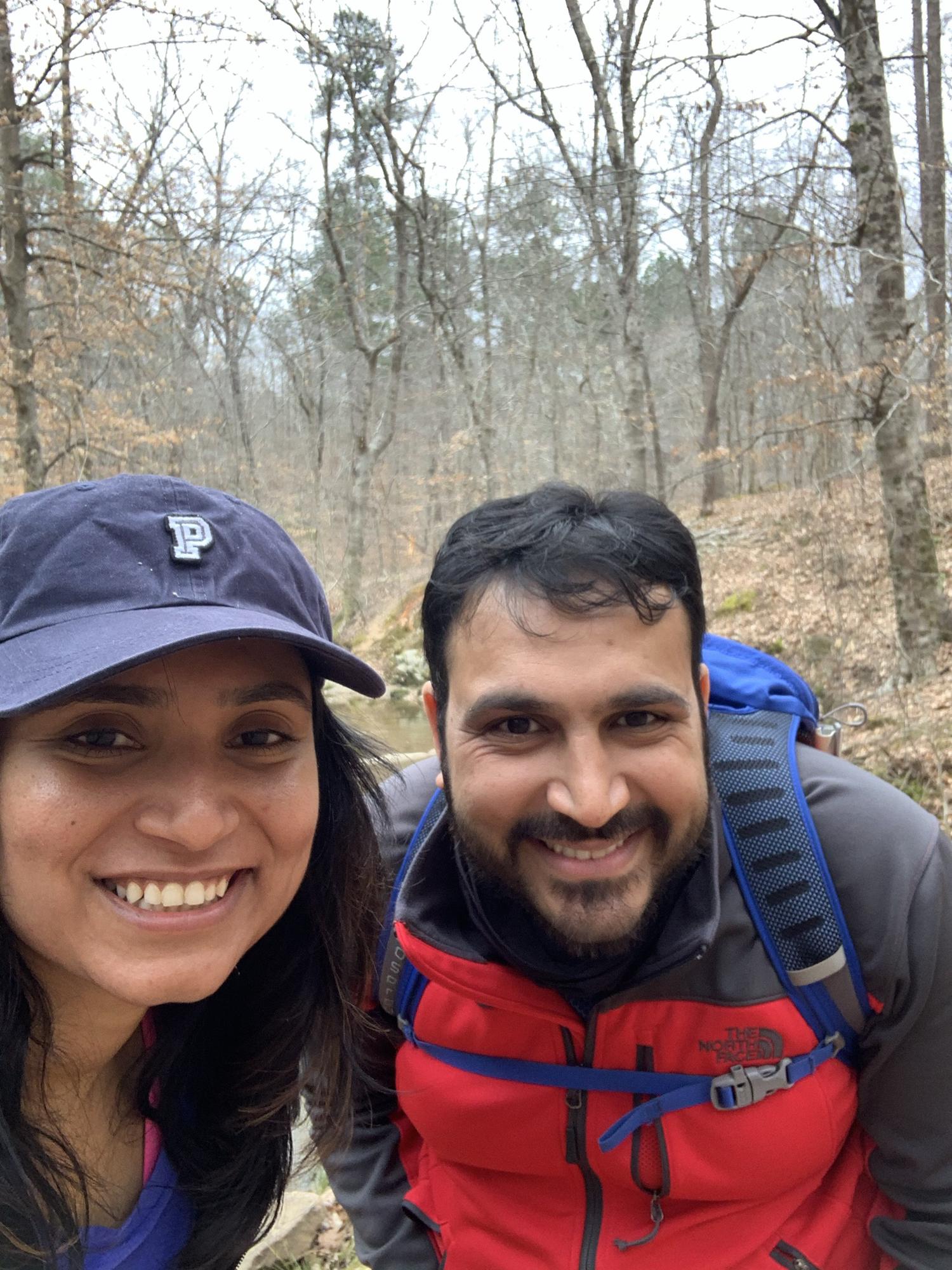 The very first time we met and of course our first date was a long hike in North Carolina;)