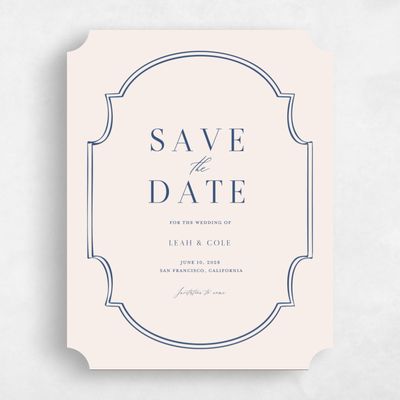 Beige Ticket Wedding Save the Date - Alpino Portrait