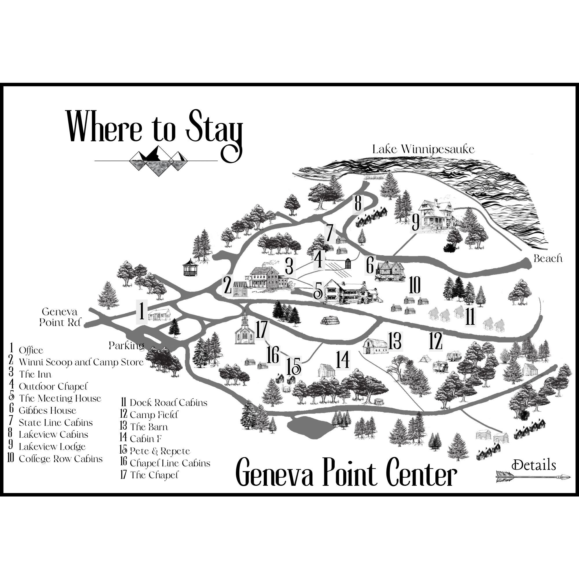 Map of Geneva Point Center Grounds