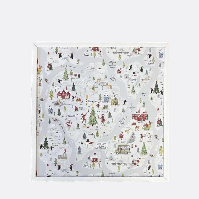 Region Of The North Pole Holiday Magnetic Board, White, 23" X 23"