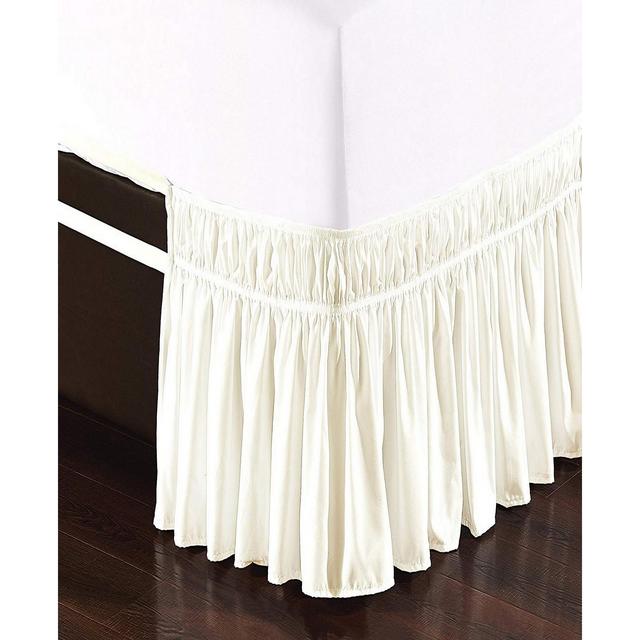 Wrap Around Bed Skirt, Elastic Dust Ruffle Easy Fit, Wrinkle and Fade Resistant - Twin/King