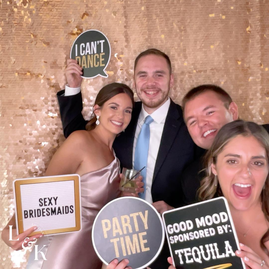 Lorissa and Kevin's Wedding, using the photo booth with Lindsay & Harrison!