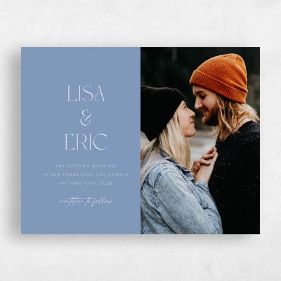 Denim Blue Wedding Save the Date - Papyrus Photo