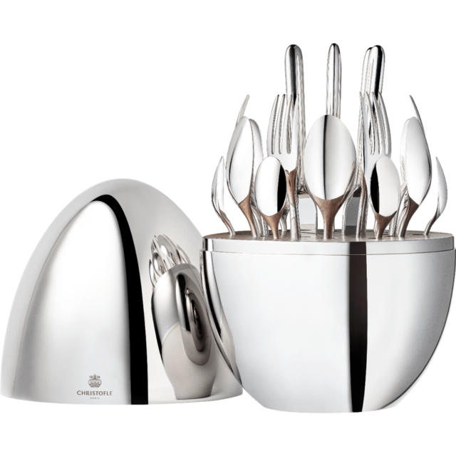 24-Piece Silver-Plated Flatware Set with Chest MOOD