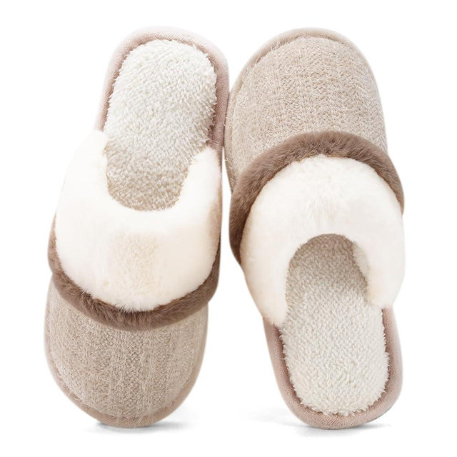 Cozy Slippers for Women Indoor and Outdoor Fuzzy House Shoes with Memory Foam Anti-Skid Sole Gifts for Women Mom Ladies