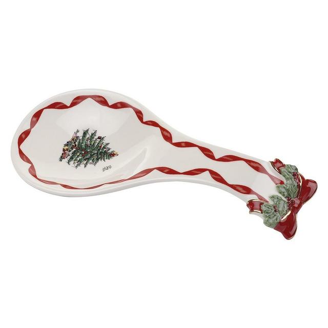 Spode Christmas Tree Gold Ribbons Spoon Rest