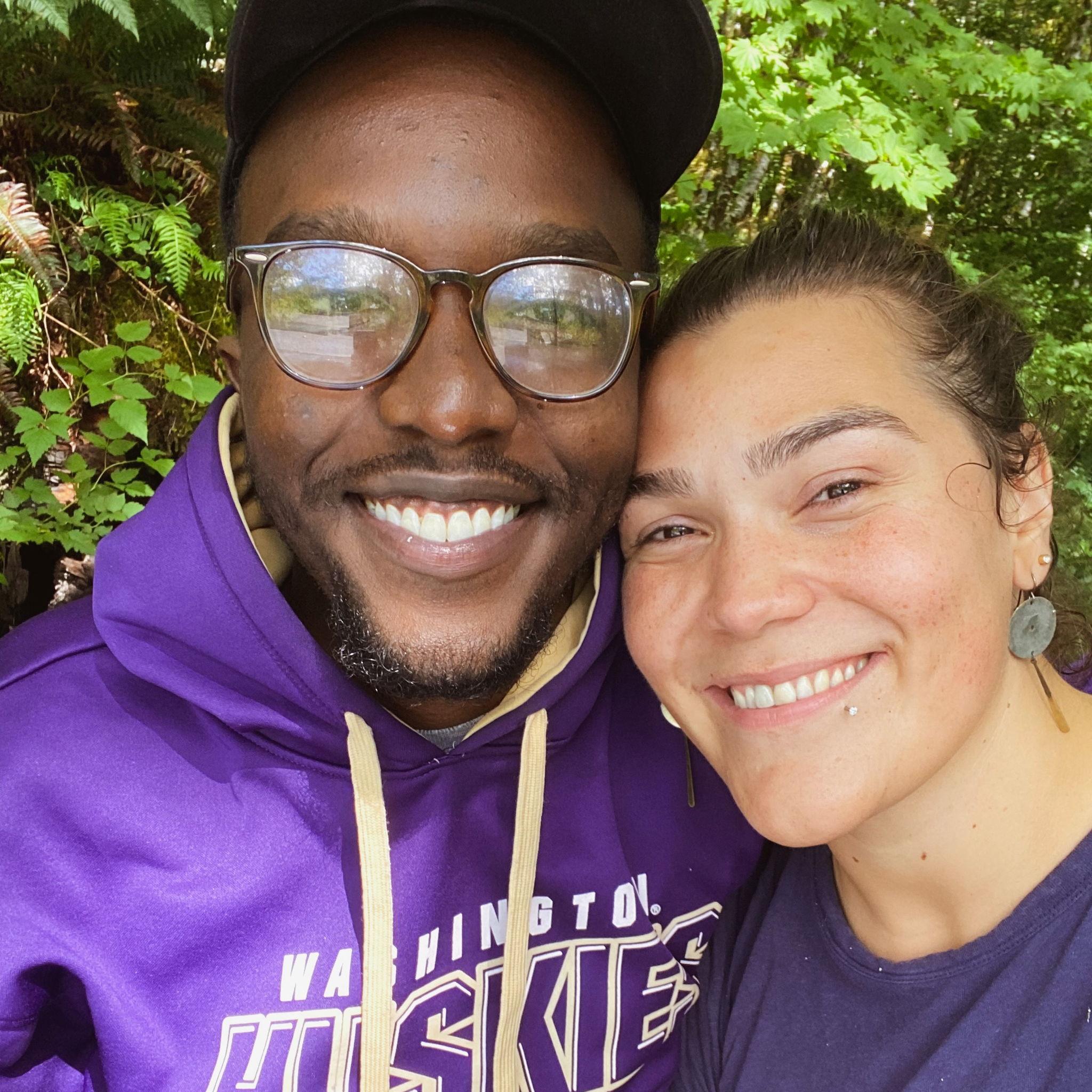 Our first photo together! The Hoh Rainforest, August 22nd, 2020